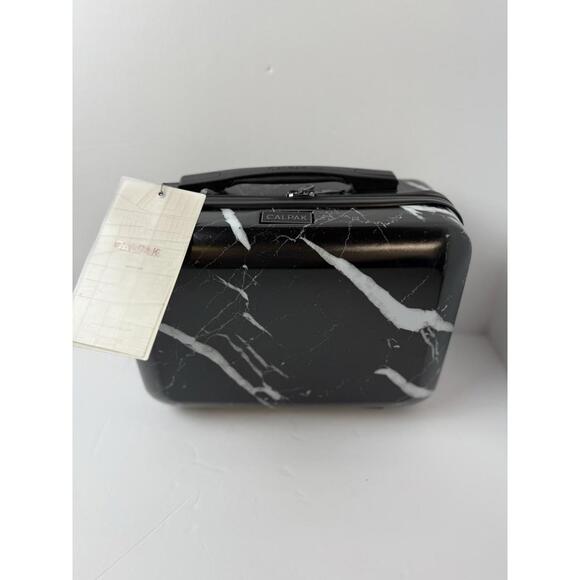 CALPAK Vanity Case Black Marble Print Detachable Strap Travel Carry On Cosmetics - Picture 1 of 9